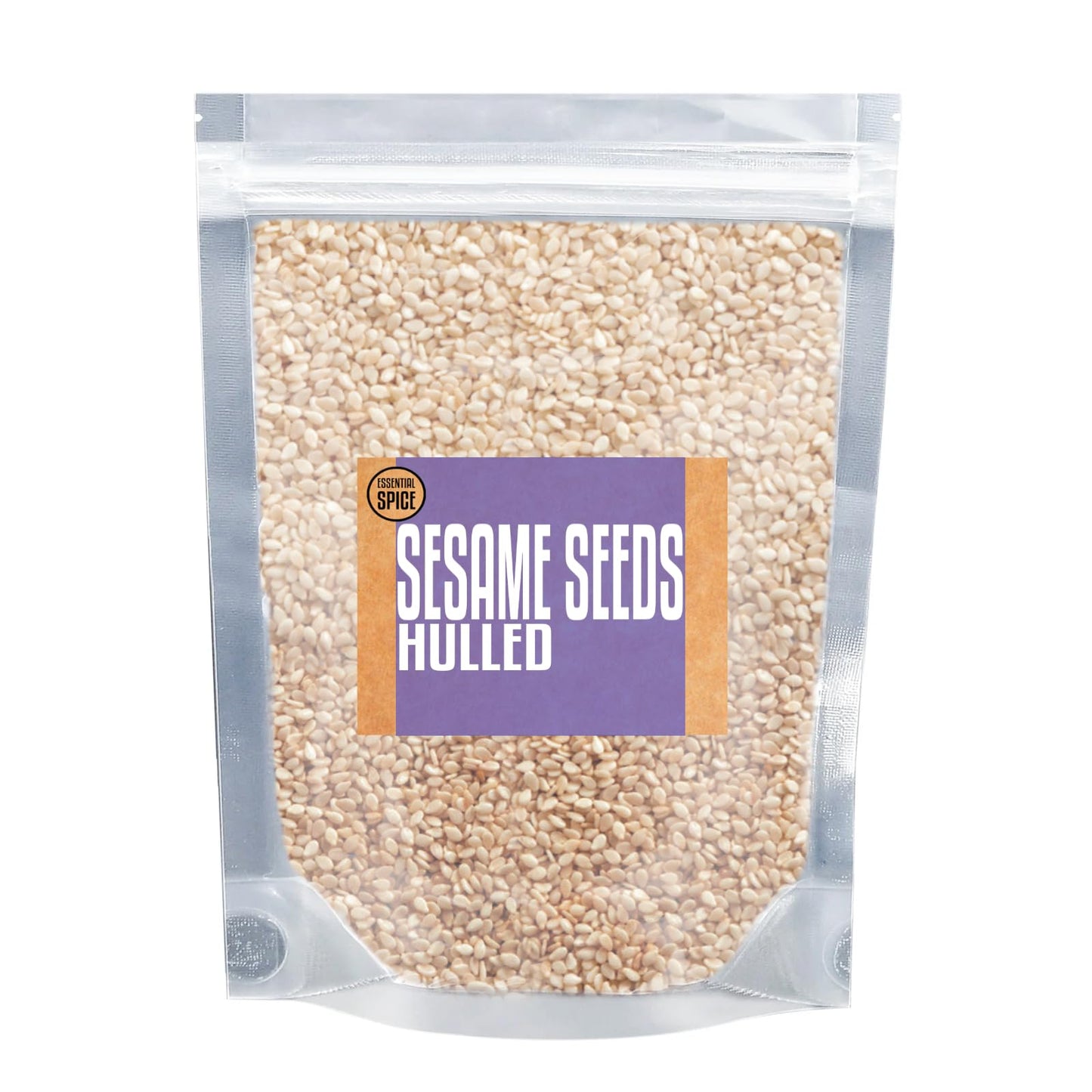 Essential Spice Hulled Sesame Seeds, 8 oz - Mild, Nutty Flavor & Smooth Texture - Perfect for Baking, Stir-Fries, Toppings & Mediterranean Cuisine