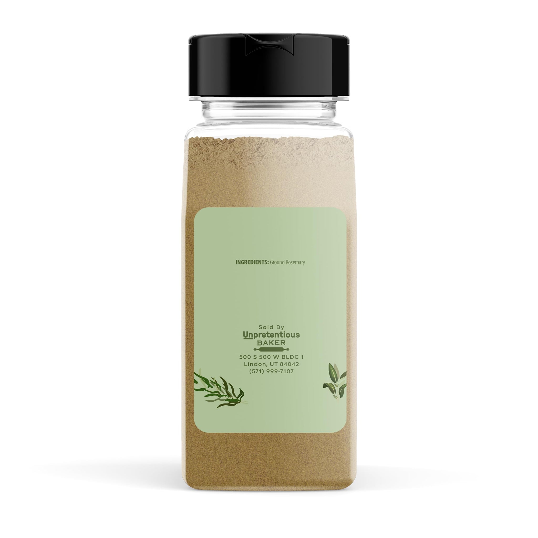 Unpretentious Ground Rosemary, 10.72 Ounce, Cooking Herb, Aromatic Flavor, Convenient Shaker Jar