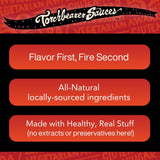 Torchbearer Sauces Cranberry Jalapeno Hot Sauce, 5oz Medium Heat Level 2 - All Natural Hot Sauce, Extract-Free, Preservative-Free, Made in USA