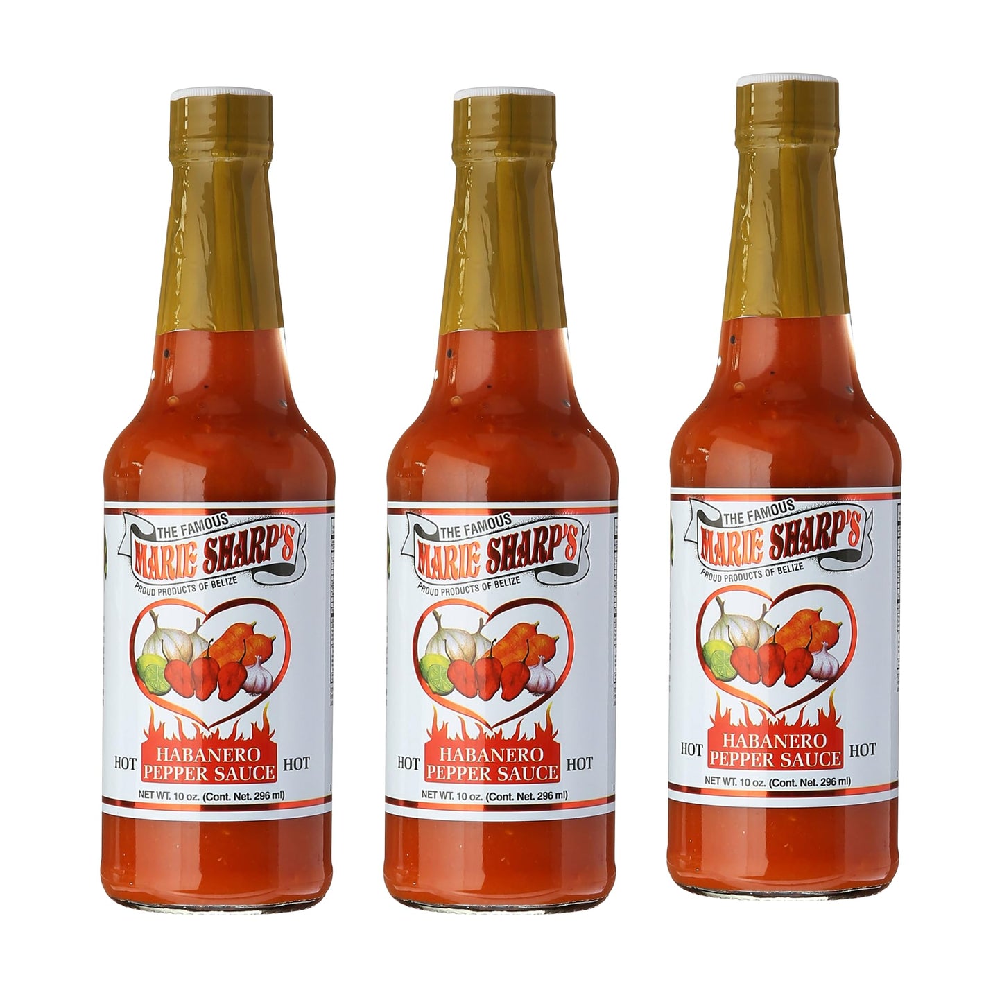 Marie Sharp's Hot Habanero Pepper Sauce 10 oz (pack of 3)