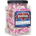 Neapolitan Ice Cream Taffy Chews by It's Delish, 18 Oz Jumbo Container - Individually Wrapped Gourmet Soft Fluff Taffy - Great Candy for Pink Ice