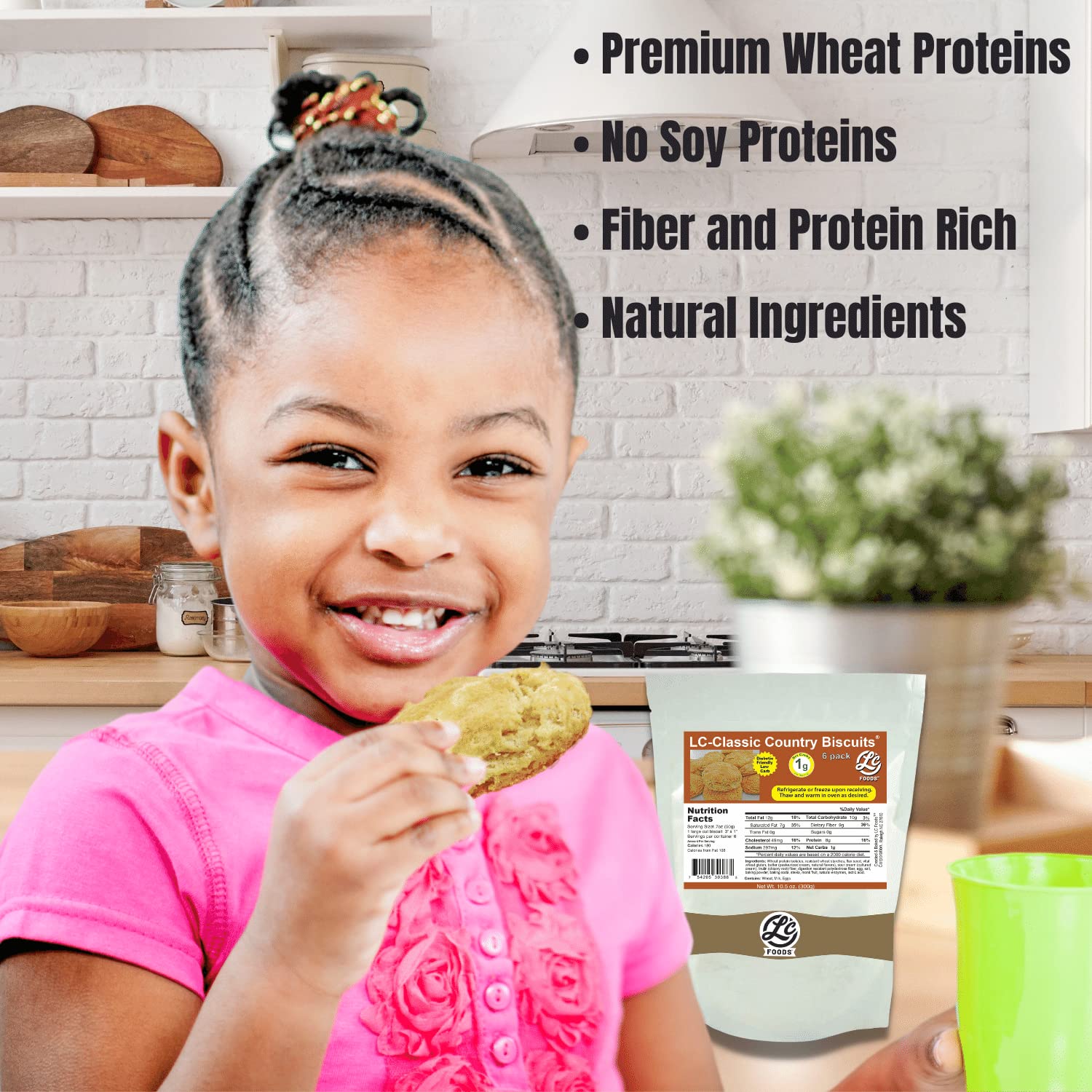 Low Carb Foods Country Biscuits | 100% All Natural Ingredients |Best Fresh Baked |No Sugar Diabetic Friendly | High Protein and Fiber | Artificial