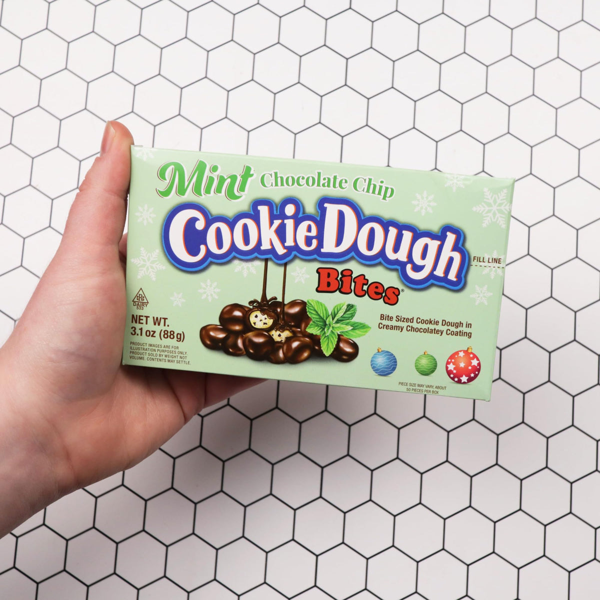Mint Chocolate Chip Cookie Dough Bites, Easter Basket Stuffers, 3.1 Ounces (Pack of 3)