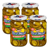 Best Maid Products - 24 Ounce Glass Jars Baby - Dill, Kosher, Hamburger Slices, Garlic Bites, Habanero Chips, & Xtreme Hot Pickles (4 Pack, Fresh Pack