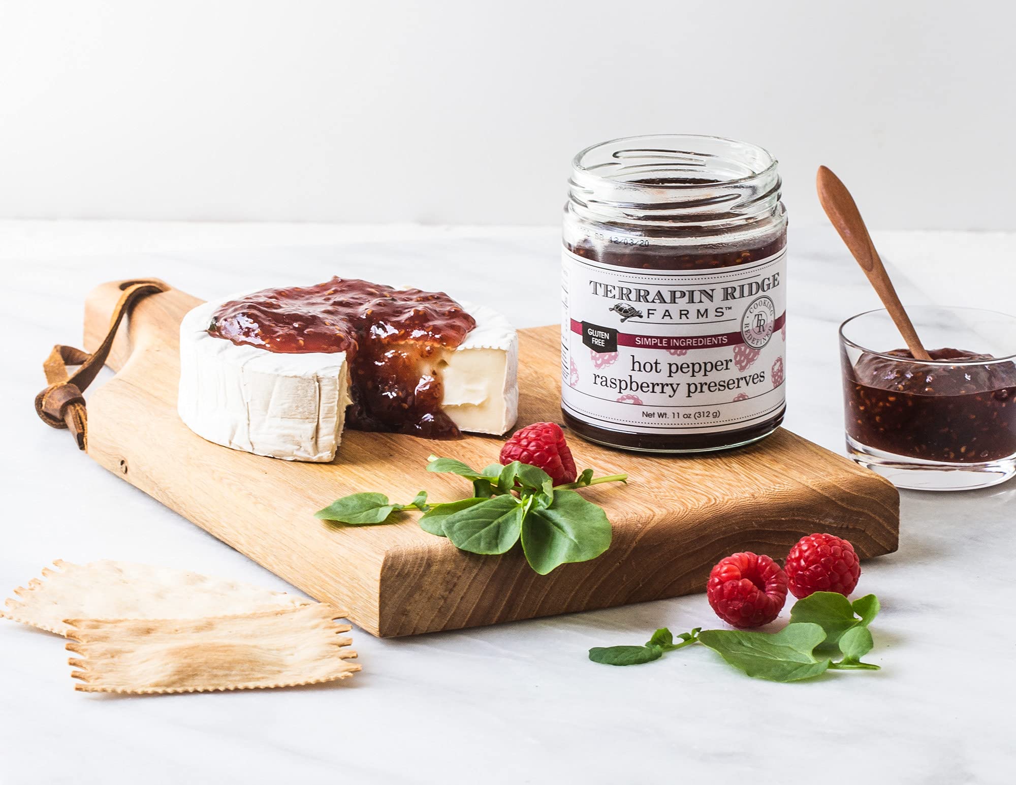 Terrapin Ridge Farms Hot Pepper Raspberry Preserves - Sweet & Spicy Blend of Ripe Raspberries & Jalapeños - Perfect for Bagels, Glazes, and Appetizers