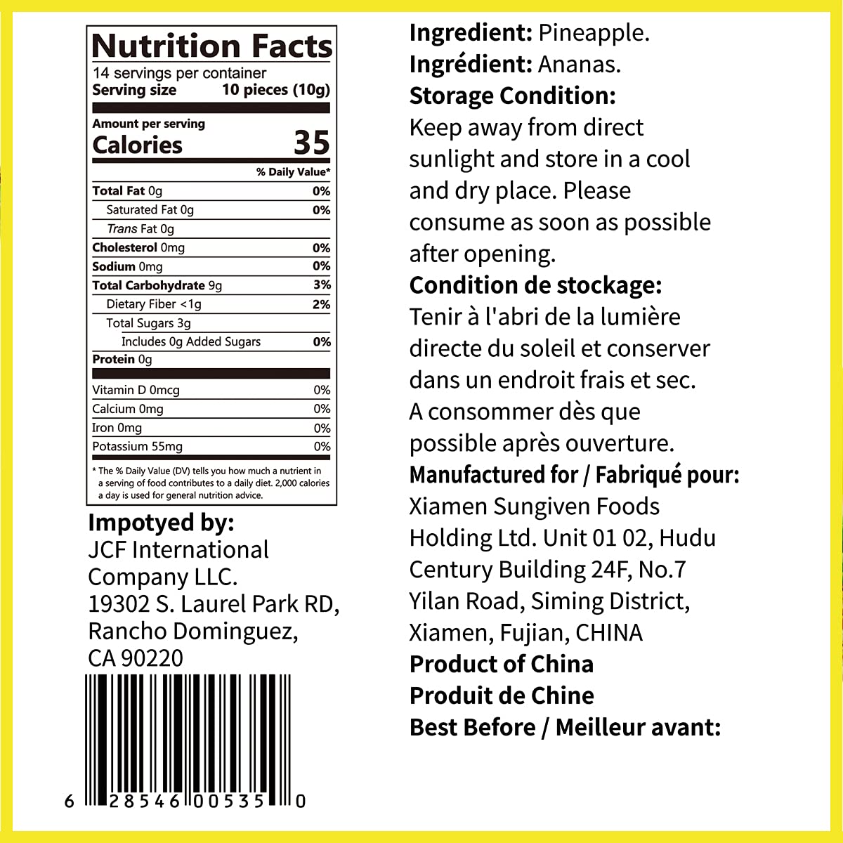 ONETANG Freeze-Dried Fruit Pineapple Chips, 10 Pack Single-Serve Pack, Non GMO, Kosher, No Add Sugar, Gluten free, Vegan, Holiday Gifts, Healthy Snack