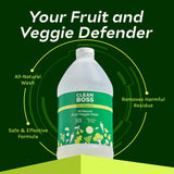 CleanBoss Eat Cleaner Triple-Action Fruit + Veggie Wash Refill - 64 oz - Removes Harmful Residue - Keeps Produce Fresh Up to 5X Longer - Vegan, Gluten