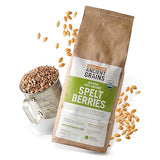 Grand Teton Ancient Grains - 100% Organic Spelt Berries, 5 lbs, Whole Unmilled Spelt Berries, US-Grown Farro Organic Grain, Nutritious Baking Staple, Whole Grain Spelt in Brown Paper Bag