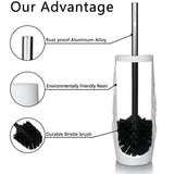 Indecor Home Matte Black Ribbed Design Resin Toilet Bowl Holder and Brush Set, Durable Bathroom Cleaning Tool with Ergonomic Handle and Efficient