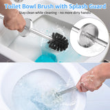 Stainless Steel Toilet Brush and Holder Set Brushed Silver Heavy Duty Toilet Bowl Brush with Long Handle for Bathroom and Farmhouse (Silver)