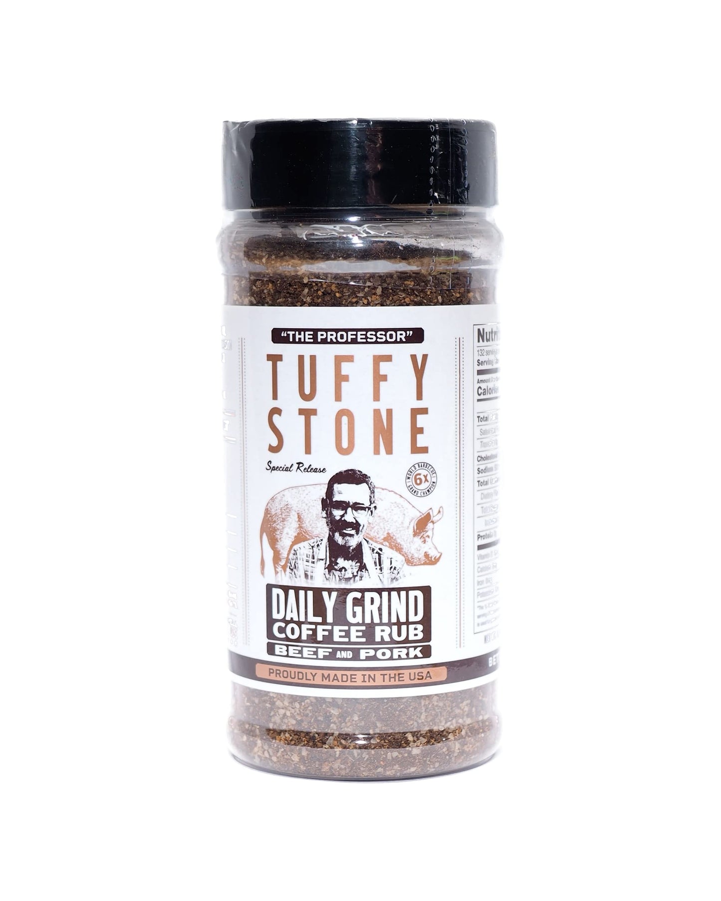 Tuffy Stone Daily Grind Coffee Rub | 6x World Barbecue Grand Champion | Bold Coffee Rub for Meat | BBQ Rubs and Spices | 9 oz Shaker