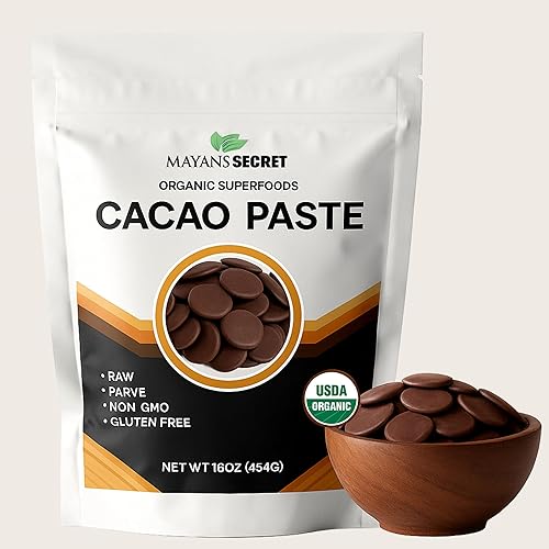 Cacao Paste Organic Raw Wafers Bulk 1 Pound Cacao Paste Unsweetened, Vegan,