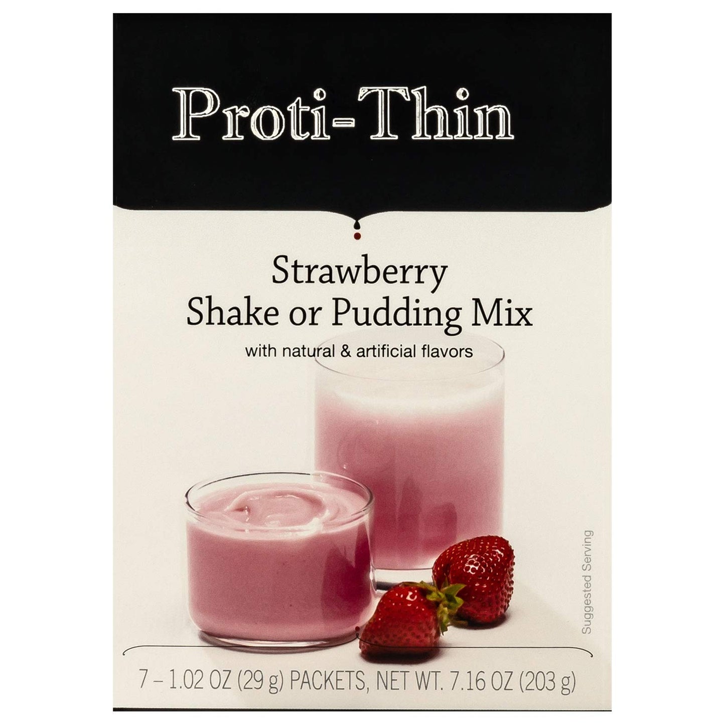 Proti-Thin High Protein Strawberry Pudding and Shake Mix, Healthy Dessert Mix, 15g Protein, Low Calorie, Low Carb, Low Fat, Low Sugar, Aspartame-Free
