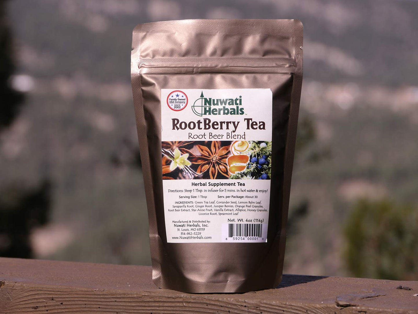 Nuwati Herbals RootBerry Herbal Tea, Root Beer Blend, 4 ounces