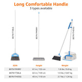 Amazon Basics Dustpan Broom Set with Adjustable Long Handle, Easy to Assemble, Blue and White