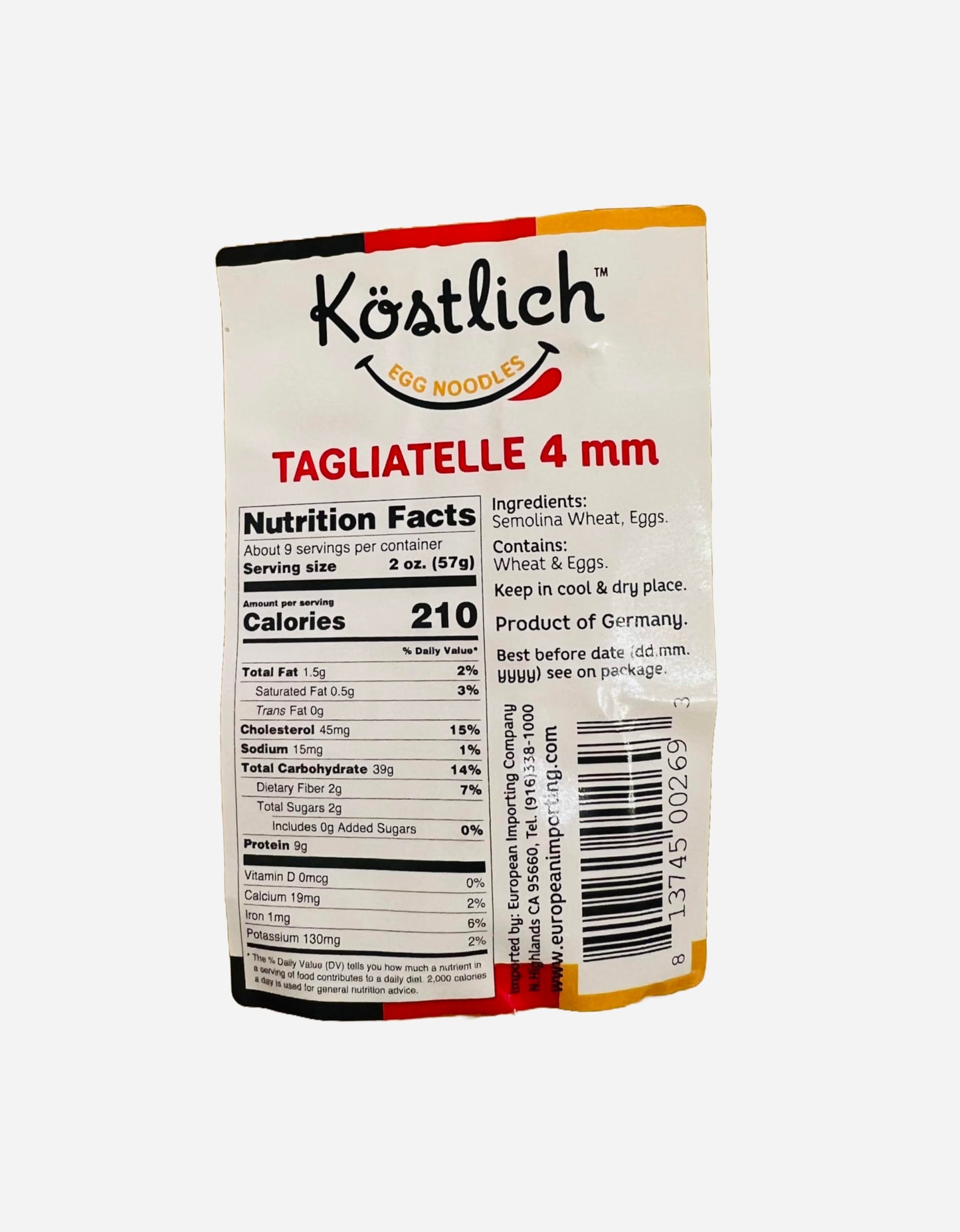 Kostlich Tagliatelle 4 mm 500g, Pack of 1
