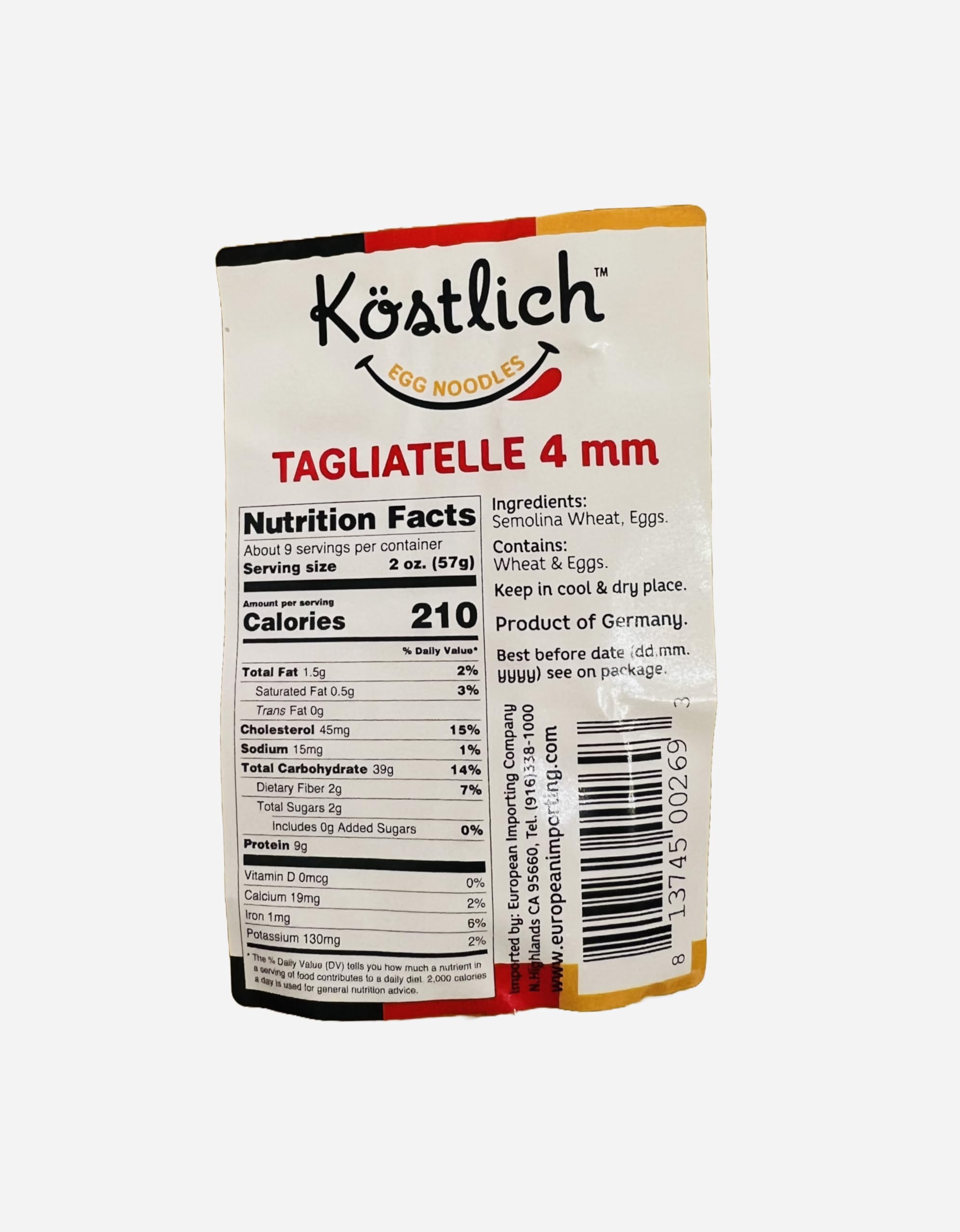 Kostlich Tagliatelle 4 mm 500g, Pack of 1