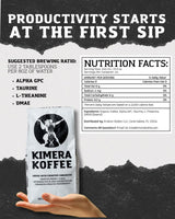 Kimera Koffee Original Blend - Organic Medium Roast Nootropic Coffee with Alpha-GPC, Taurine, DMAE, L-Theanine, 12oz Ground