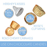 Blue Little Snowflake Winter Baby Shower Chocolate Kisses Candy Stickers, Baby It's Cold Outside Party Favors - 180 Count