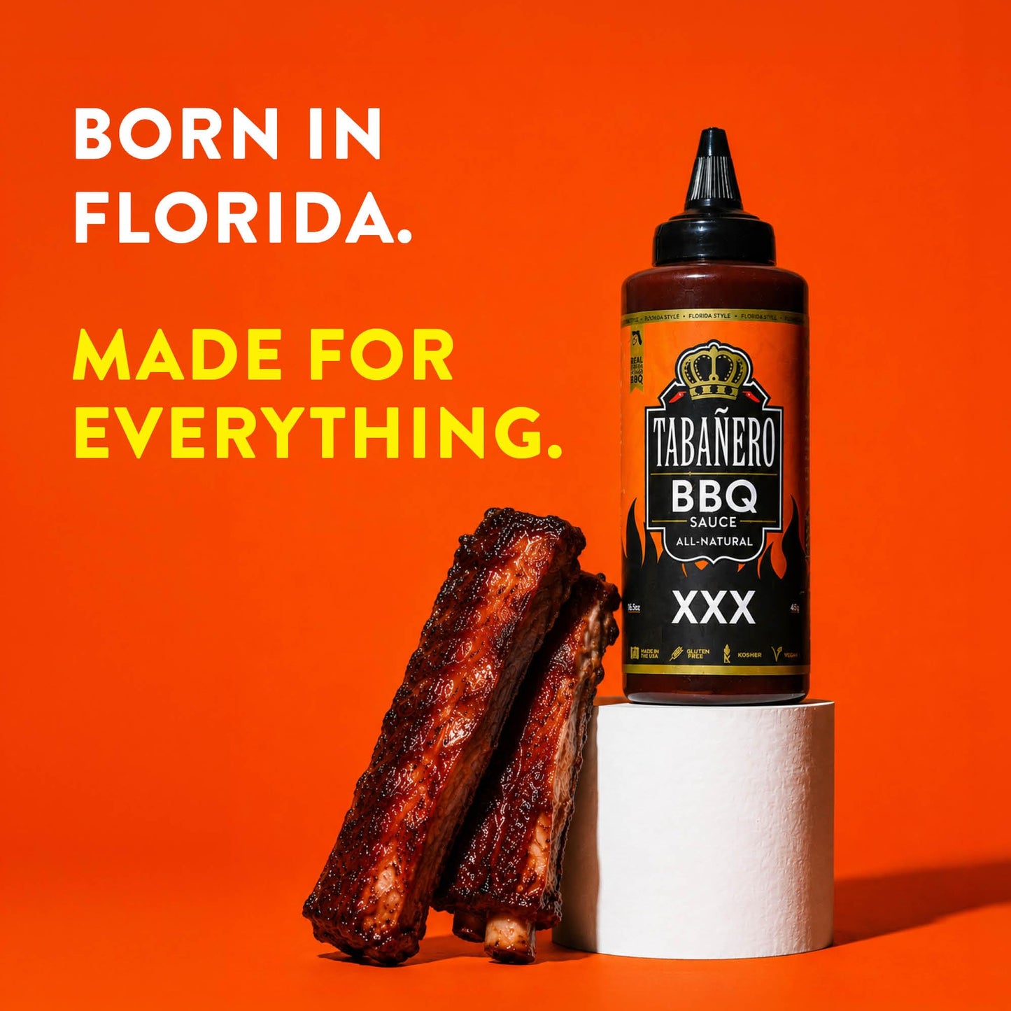 Tabañero XXX BBQ Sauce, Bold for Grilling and Glazing, Xtra, Bottle, 14.5oz