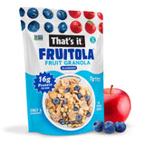 That’s it. Fruitola Fruit Granola - Blueberry, 16g Plant-Based Protein + 7g Fiber from Fruit Per Bowl, 100% Real Fruits, Only 4 Ingredients, Zero