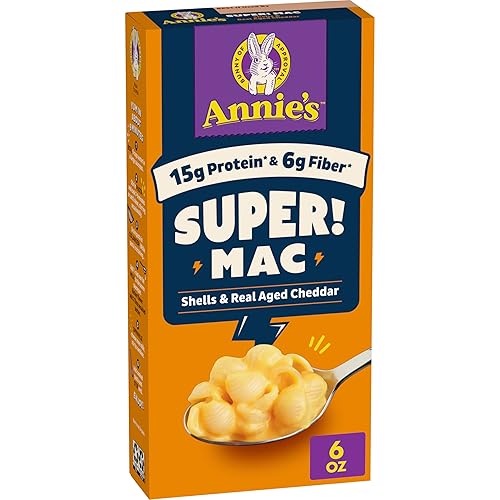 Annie's Super! Mac Shells and Real Aged Cheddar, Made with Organic Pasta, 6 oz