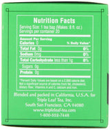 Triple Leaf Tea, Tea Bags, Green Tea, 1.34-Ounce Bags, 20-Count Boxes (Pack of 6)