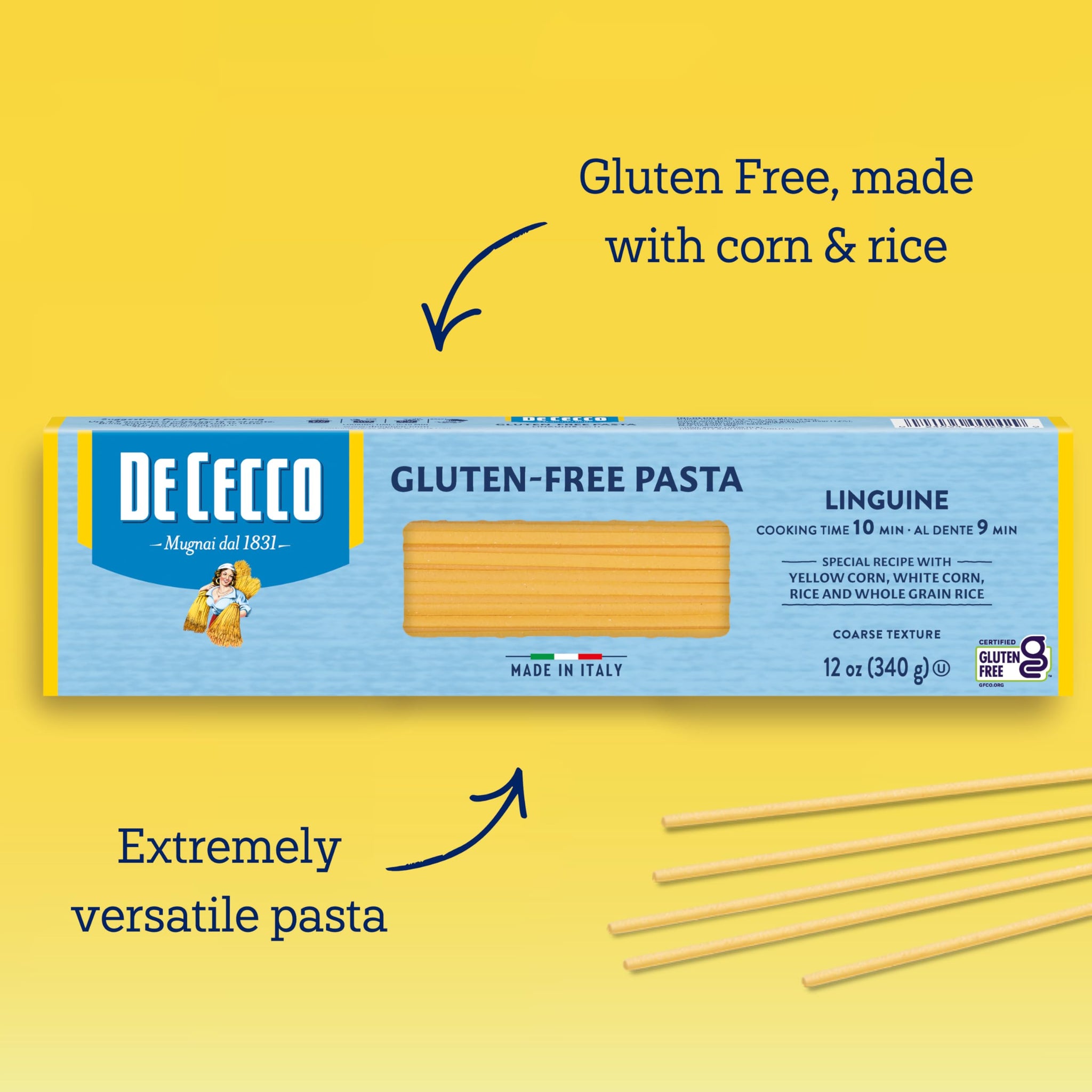 De Cecco Linguine Gluten Free, 12 Ounces (Pack of 12)