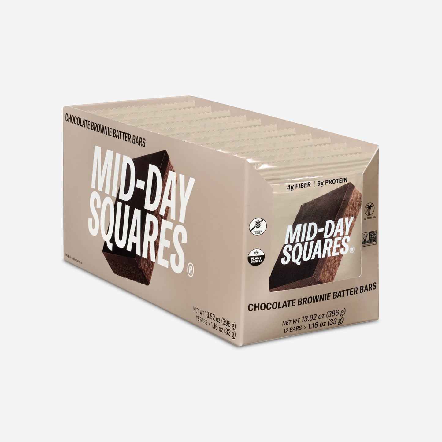 Mid-Day Squares, Chocolate Brownie Batter Bar, 1.16 Ounce