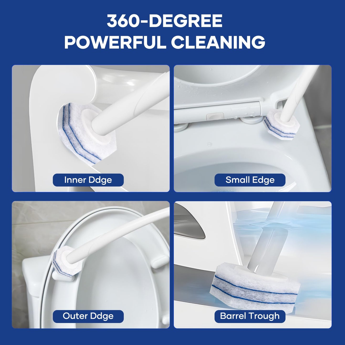 80 Toilet Bowl Wand Refills Fits for Clorox Toilet Brush Wand,Upgrade 3-Layer Disposable Bowl Cleaner Refills for Bathroom Cleaning,3X Cleaning