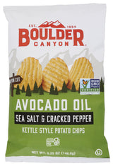 Boulder Canyon, Chips Potato Canyon Cut Avocado Oil Salt N Pepper, 5.25 Ounce