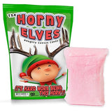 Horny Elves Naughty Cotton Candy - Funny Candy for Men - Funny Gag Gift for Christmas Lovers - Pink Strawberry Flavor - Stocking Stuffers for Women