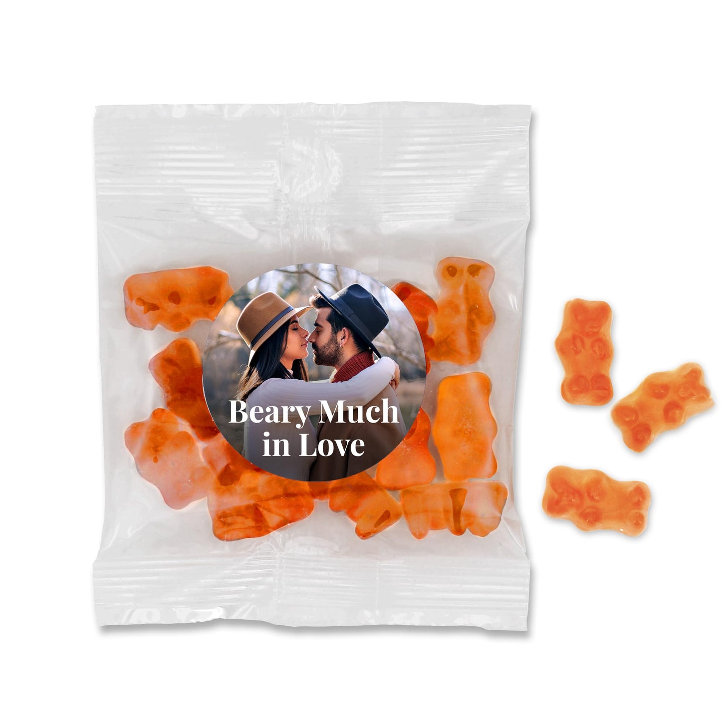 Personalized Gummy Bear Favors - Champagne Flavor, Personalized Champagne Gummy Bears Packets (Set of 24)
