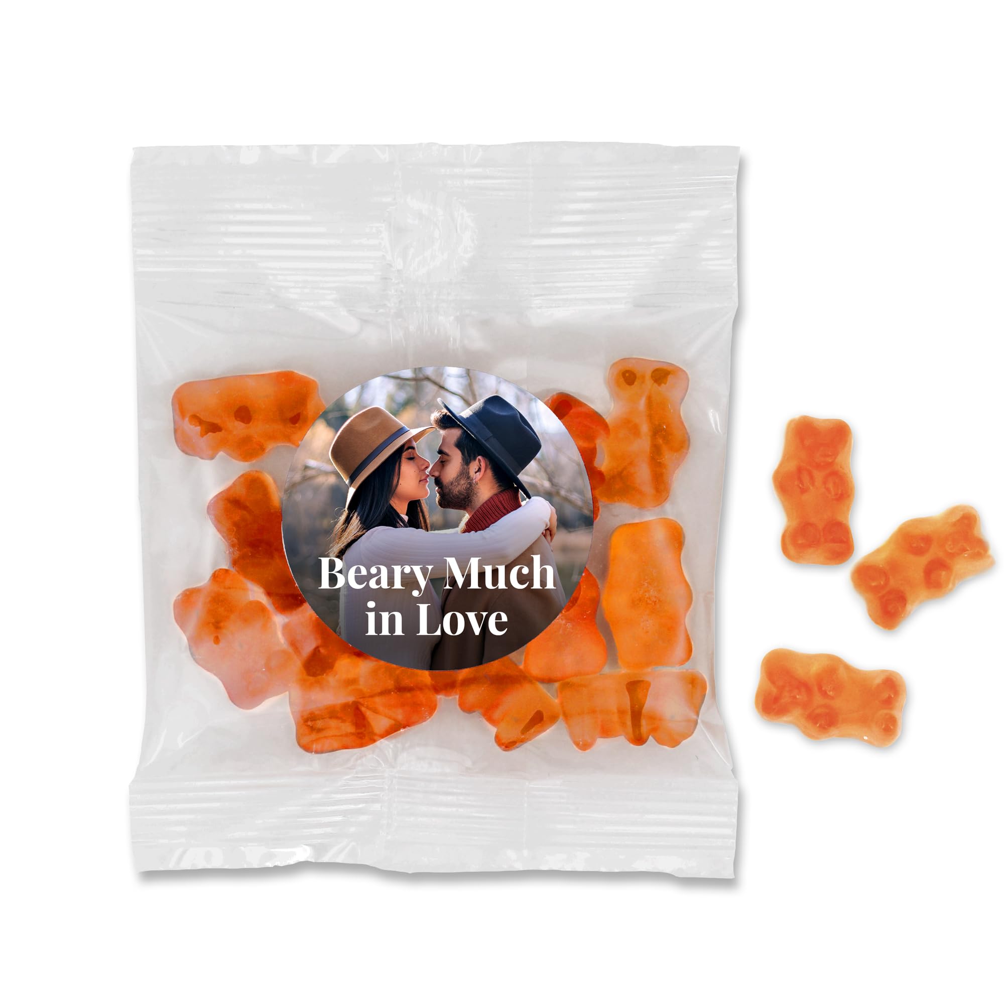 Personalized Gummy Bear Favors - Champagne Flavor, Personalized Champagne Gummy Bears Packets (Set of 24)