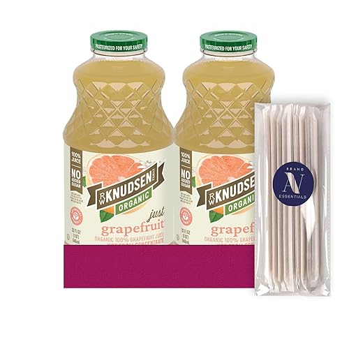 R.W. Knudsen Organic 2-Pack Organic Just Grapefruit Fruit Juice 100% USDA 32 fl oz Glass Bottle + 1 Utility Freebie by Lavinia