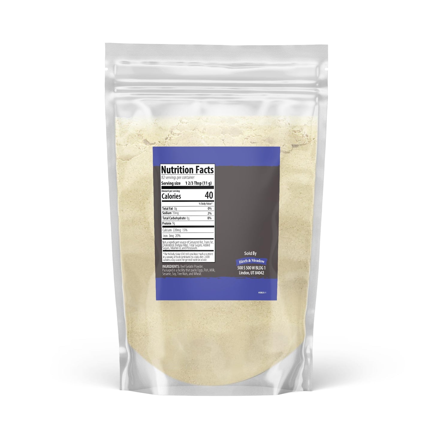 Birch & Meadow Beef Gelatin Powder, 2 lb, Unflavored, Soup & Sauces, Thickener