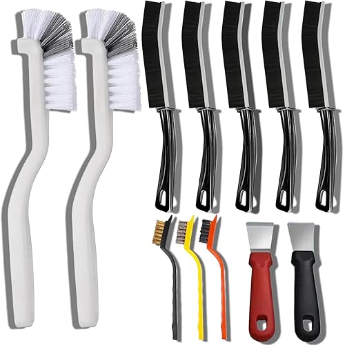 12Pcs Crevice Brushes for Cleaning Crevice Cleaning Brush Set Hard Bristle Crevice Cleaning Brush Supplies for Corner Sink Cup Teapot Bottle