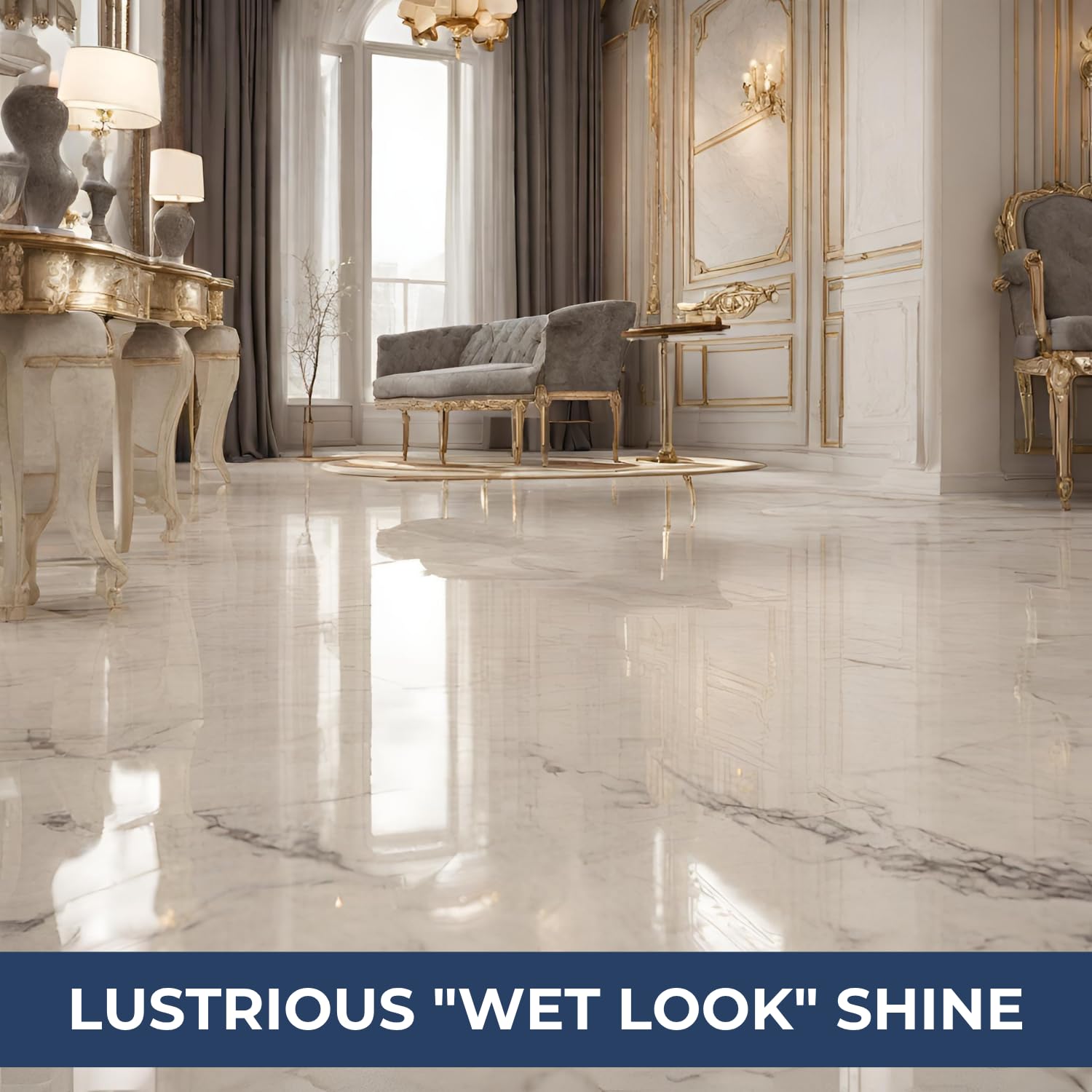 UltraShield Burnishing Formula - Super High Gloss, Flooring Protection & Enhancement For Commercial and Industrial Floor Tile Wet Look Shine Non Slip