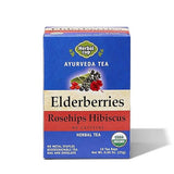 Herbal Cup Ayurveda Elderberries Tea, Organic Rosehips Hibiscus, No Caffeine Herbal Supplement (16 Count, Pack of 1)