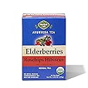 Herbal Cup Ayurveda Elderberries Tea, Organic Rosehips Hibiscus, No Caffeine Herbal Supplement (16 Count, Pack of 1)