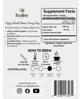 Organic Rose Black Whole Leaf Pyramid Tea Bags - USDA Organic, Plant-Based & Plastic-Free Tea Bags, Smooth Floral Black Tea, 60 Count by Tealise