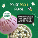 Ecoegg Laundry Egg Refill Pellets, 50 Loads, Spring Blossom, Sensitive Skin Laundry Detergent
