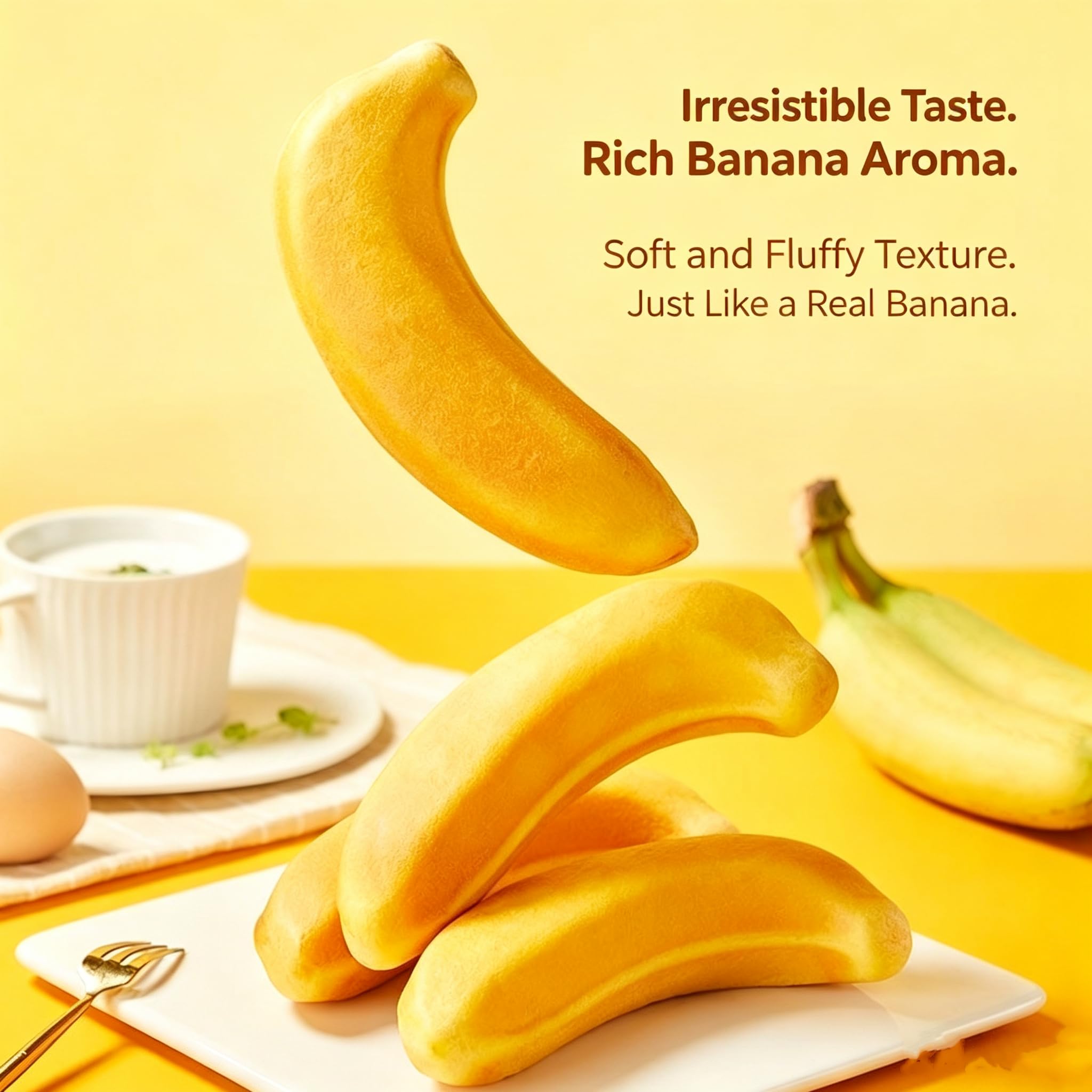 Asian Banana Bread Sticks - Soft & Sweet, Individually Wrapped, 6 Pcs per Bag, 13.4 oz, Perfect for Breakfast or Snack