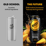 RIOT Clean Energy Drink, Mango, Organic, No Sugar Added, Made with Real Fruit, 100mg L-Theanine, 16 fl oz