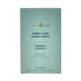 Bath & Body Works Moonlit Goddess Fabric Care Dryer Sheets - Box of 40 sheets - with a Peach Gardenia Sample Soap