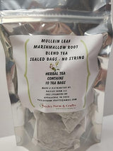Mullein Leaf Marshmallow Root Blend Tea Bags - All Natural Wildcrafted (10)