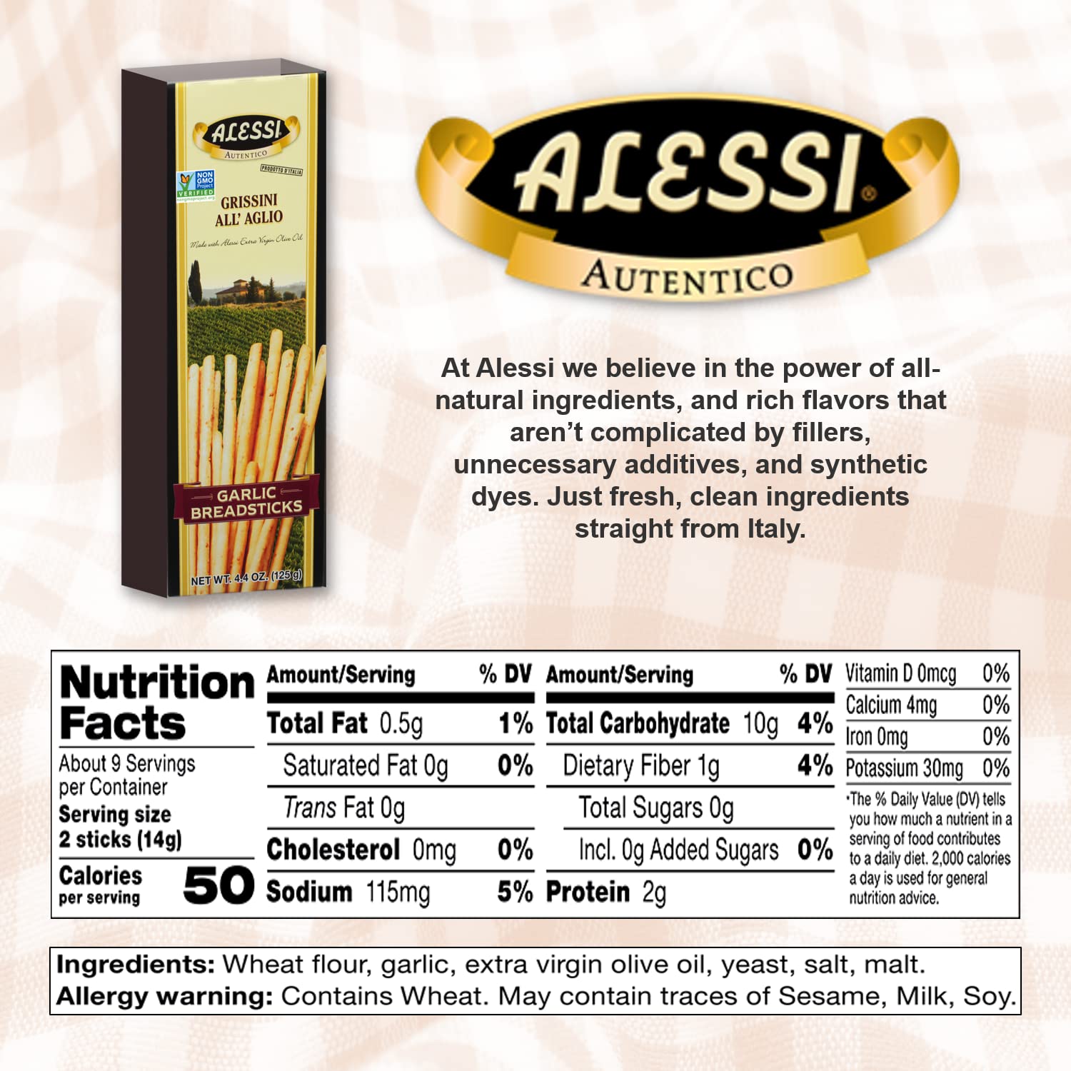 Alessi Garlic Breadsticks - 1 Each - 4.4 OZ