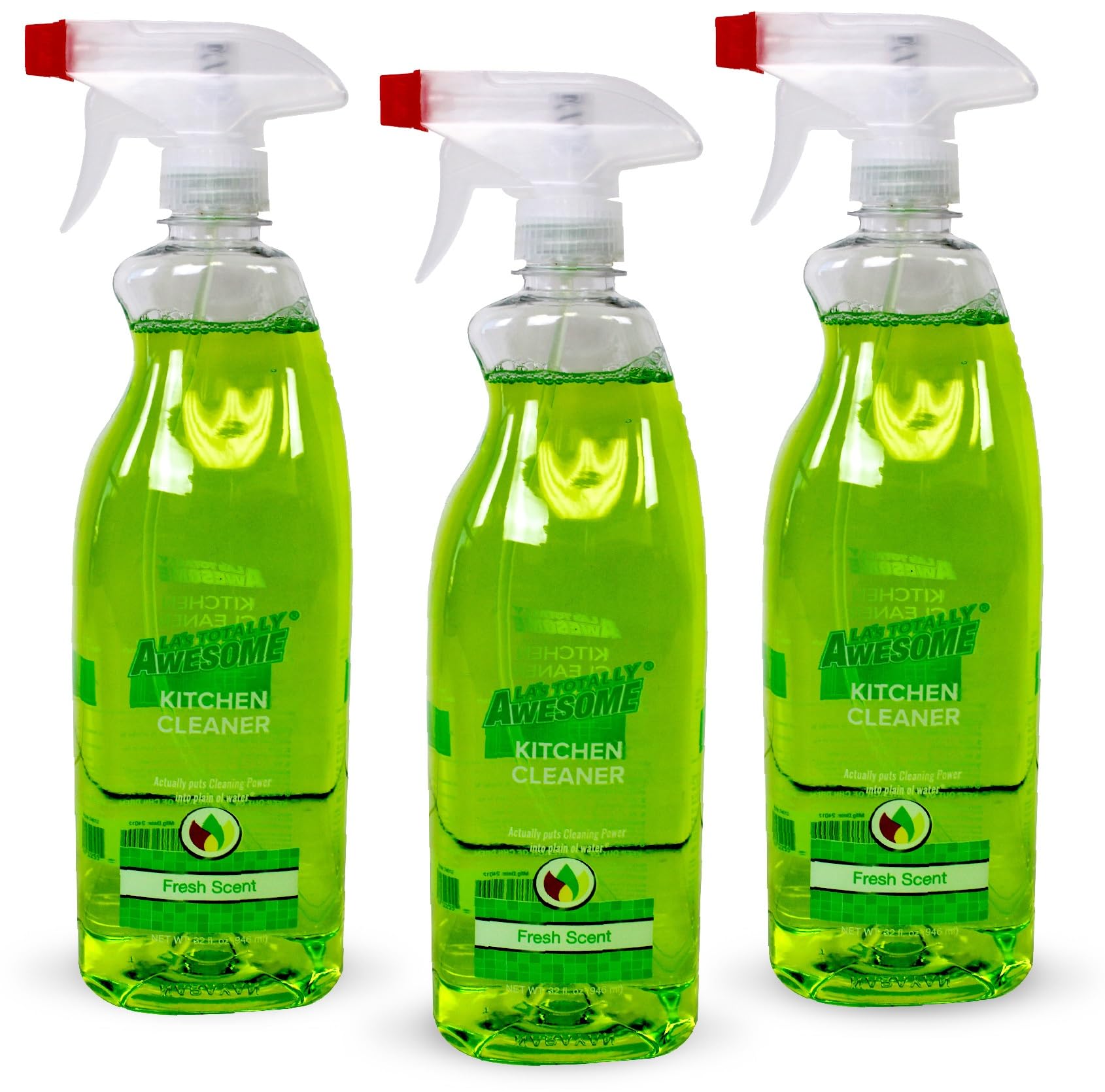La's Totally Awesome Daily Kitchen Cleaner Spray, For Sink, Cooktop, Oven and more, Plant-Derived Formula, 32 Fl Oz (Pack of 3)