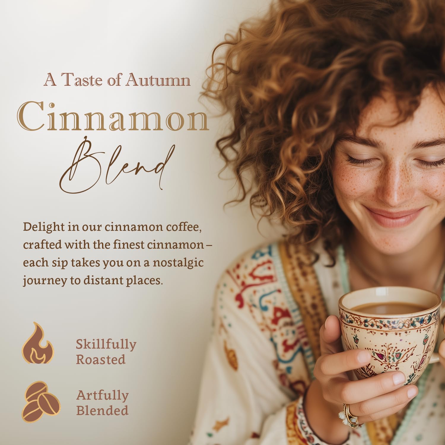 Cinnamon Flavored Whole Bean Coffee - 100% Arabica, Single Origin, Medium Roast, Naturally Sweetened, Warm and Spicy Flavor - by Coffea Flavor