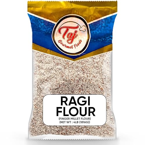 TAJ Premium Indian Ragi Flour, Finger Millet Flour, (4-Pounds (NEW))